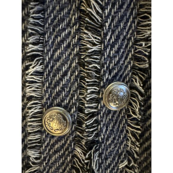 Chico's Tweed Wool Blend Open Front Fringe Trim Jacket Size 3 U.S. 16 - Picture 7 of 9